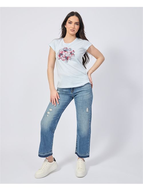 Yes Zee Women's T-Shirt with Flower Print YES ZEE | T257-SG000707